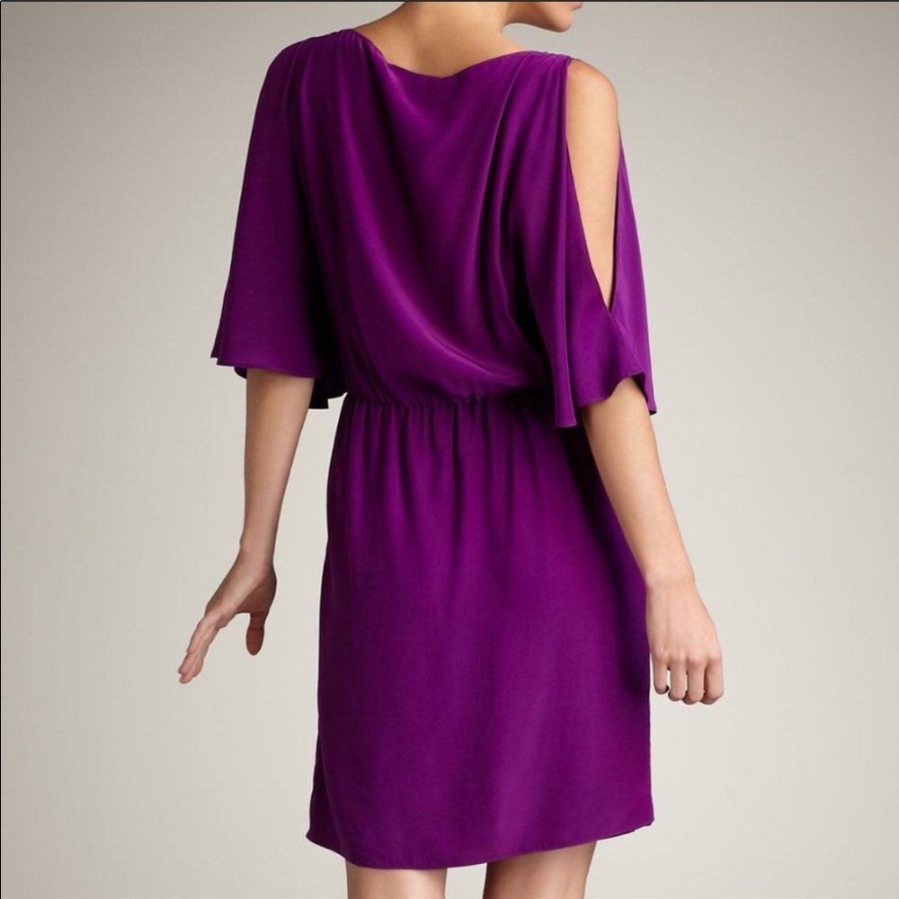 ❤️❤️ Elizabeth and James Penelope Purple Silk Dress M - Picture 2 of 8